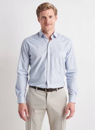 Chemise manches longues poches bleu CAMBRIDGE homme
