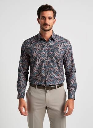 Chemise manches longues coupe cintrée noir CAMBRIDGE homme