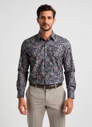 Chemise manches longues coupe cintrée noir CAMBRIDGE homme