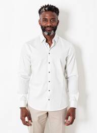 Chemise manches longues imprimé fantaisie beige CAMBRIDGE homme