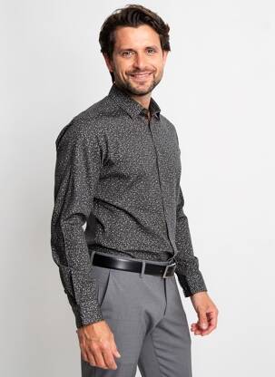 Chemise manches longues imprimé fleurs vert CAMBRIDGE homme