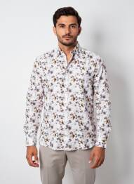 Chemise manches longues coupe droite beige CAMBRIDGE homme
