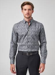 Chemise manches longues coupe cintrée bleu CAMBRIDGE homme