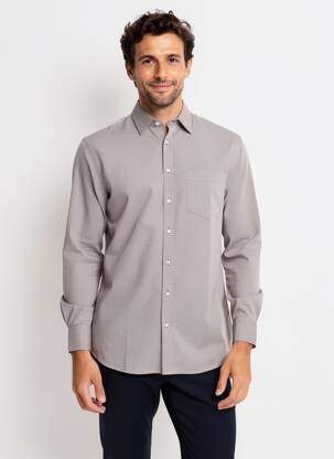 Chemise manches longues poches marron CAMBRIDGE homme