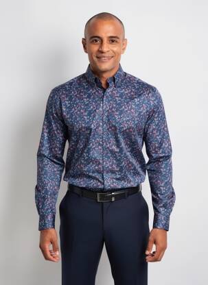 Chemise manches longues poches bleu CAMBRIDGE homme