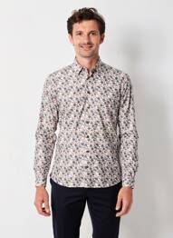 Chemise manches longues coupe cintrée marron CAMBRIDGE homme