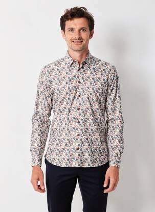 Chemise manches longues coupe cintrée marron CAMBRIDGE homme