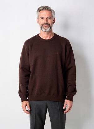 Pull stretch manches longues marron CAMBRIDGE homme