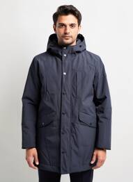 Parka manches longues a capuche bleu CAMBRIDGE homme