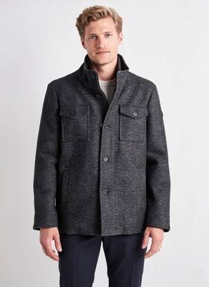 Manteau court col col montant sans capuche gris CAMBRIDGE homme