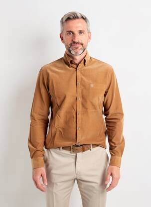 Chemise manches longues poches marron CAMBRIDGE homme