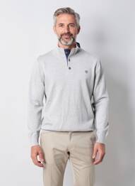 Pull stretch manches longues gris CAMBRIDGE homme