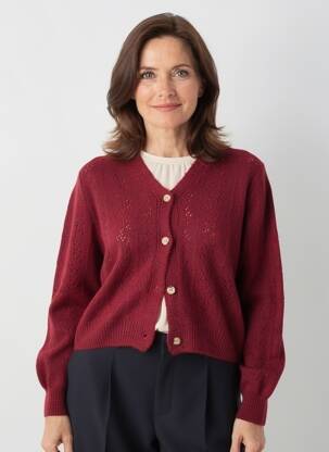 Gilet manches longues resserrée sur le bas rouge JULIE GUERLANDE femme