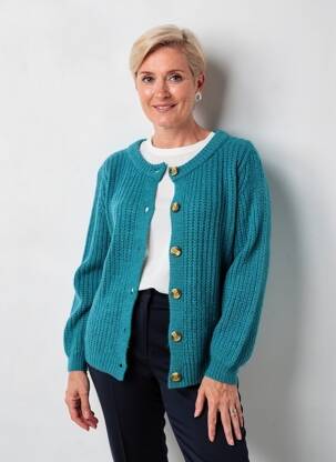 Gilet manches longues resserrée sur le bas vert JULIE GUERLANDE femme