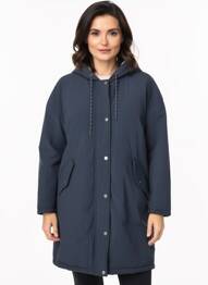 Parka manches longues a capuche bleu C'EST BEAU LA VIE femme