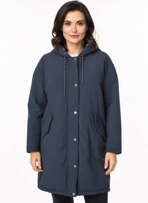 Parka manches longues a capuche bleu C'EST BEAU LA VIE femme