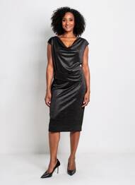 Robe mi-longue manches courtes manches courtes noir MOLLY BRACKEN femme