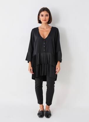 Tunique manches longues col v noir NÜ femme