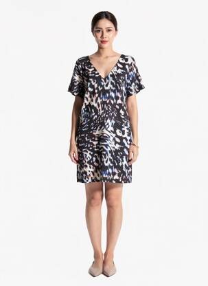 Robe courte manches courtes manches courtes noir MOLLY BRACKEN femme