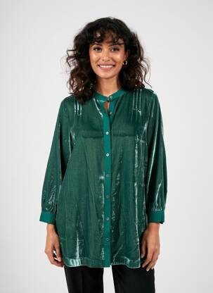 Chemisier coupe droite manches longues vert WHITE STUFF femme