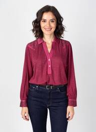 Top col v manches longues violet WHITE STUFF femme