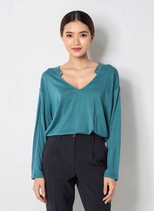 T-shirt manches longues manches longues bleu FREEMAN T.PORTER femme