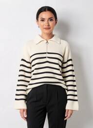 Pull maille tricot manches longues blanc GARCIA femme