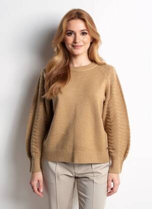 Pull coupe droite manches longues marron GARCIA femme