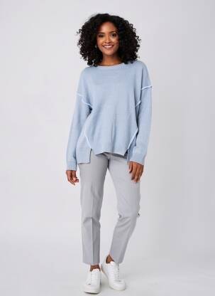 Pull coupe droite manches longues bleu WHITE STUFF femme