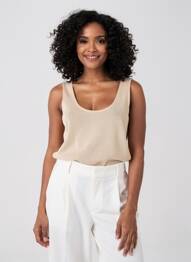 Top stretch sans manche beige GARCIA femme