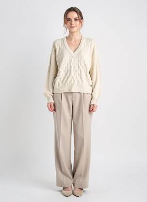 Pull coupe droite manches longues beige GARCIA femme