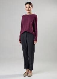 Pull finition bords-côtes manches longues violet WHITE STUFF femme
