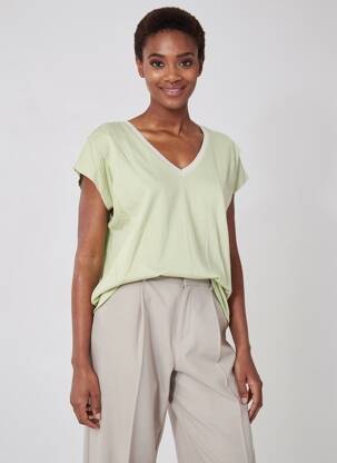 T-shirt coupe droite manches courtes vert GARCIA femme
