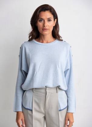 Pull coupe droite manches longues bleu WHITE STUFF femme