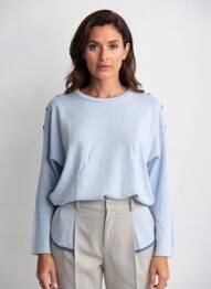 Pull col rond manches longues bleu WHITE STUFF femme