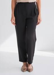 Pantalon droit stretch taille basse noir GARCIA femme