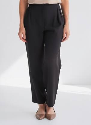 Pantalon droit stretch taille basse noir GARCIA femme