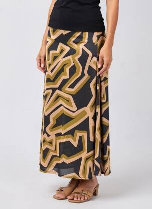 Jupe longue tissage crêpe noir MÊME ROAD femme