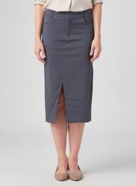 Jupe mi-longue stretch gris NÜ femme