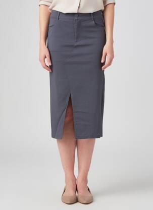 Jupe mi-longue stretch gris NÜ femme