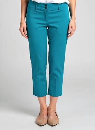 Pantalon 7/8 stretch taille normale bleu QUATRE VINGT JOURS femme