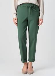 Pantalon slim taille élastique taille normale vert QUATRE VINGT JOURS femme
