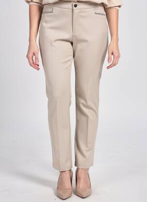Pantalon slim stretch taille normale beige WALTRON femme