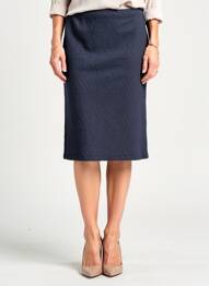 Jupe mi-longue stretch bleu ELEANE femme