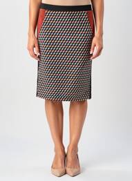 Jupe mi-longue stretch marron GUY DUBOUIS femme