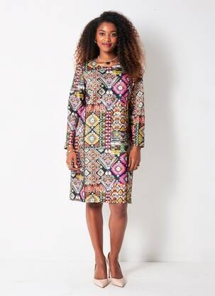 Robe courte manches 3/4 manches 3/4 noir !OHO! femme