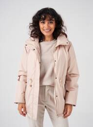 Doudoune poches a capuche beige SATURNE femme