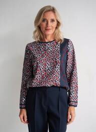 Pull coupe cintrée manches longues bleu ELEANE femme