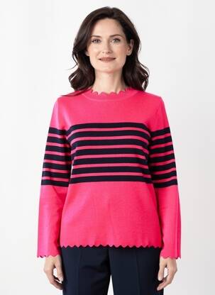 Pull coupe cintrée manches longues rose TELMAIL femme