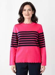 Pull coupe cintrée manches longues rose TELMAIL femme